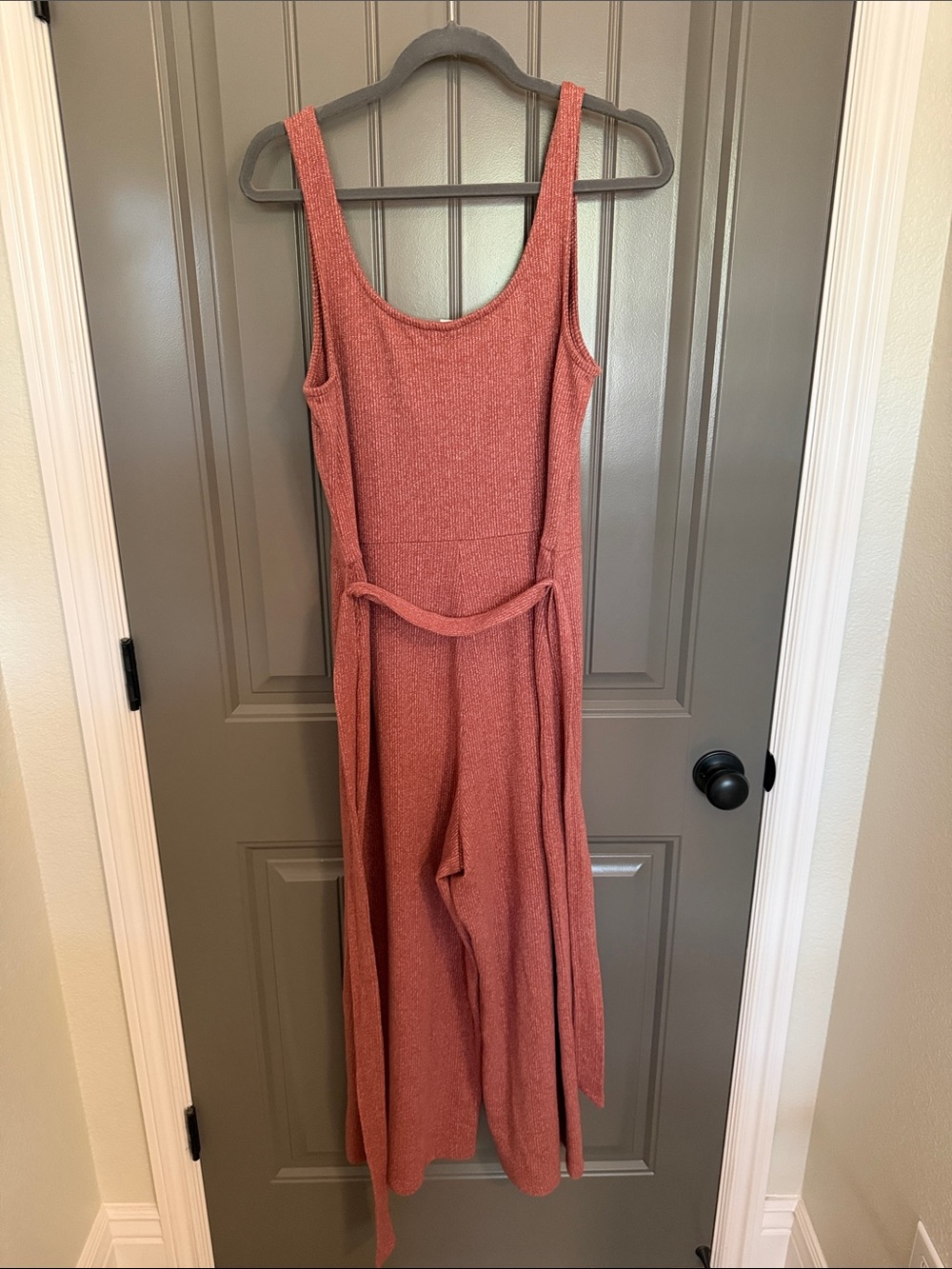 GAP Rust Tie-Waist Sleeveless Jumpsuit - Picture 4 of 4